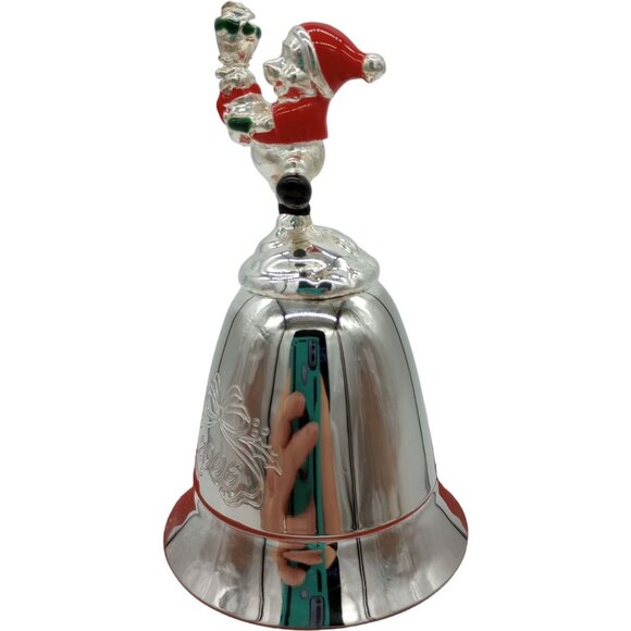 2006 Lenox Disney Christmas Bell Winnie the Pooh Santa Silver Plated Holiday - Picture 6 of 16